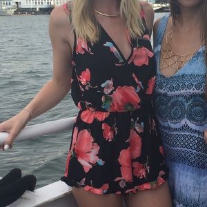 Flower print summer romper